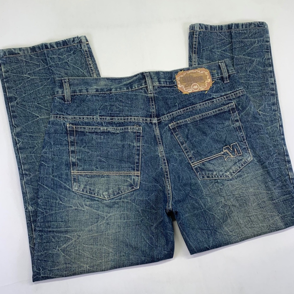 Mecca Jeans 36x32 (35x27.5) Mens Distressed‎ Grunge Denim Pants Straight Leg Y2k